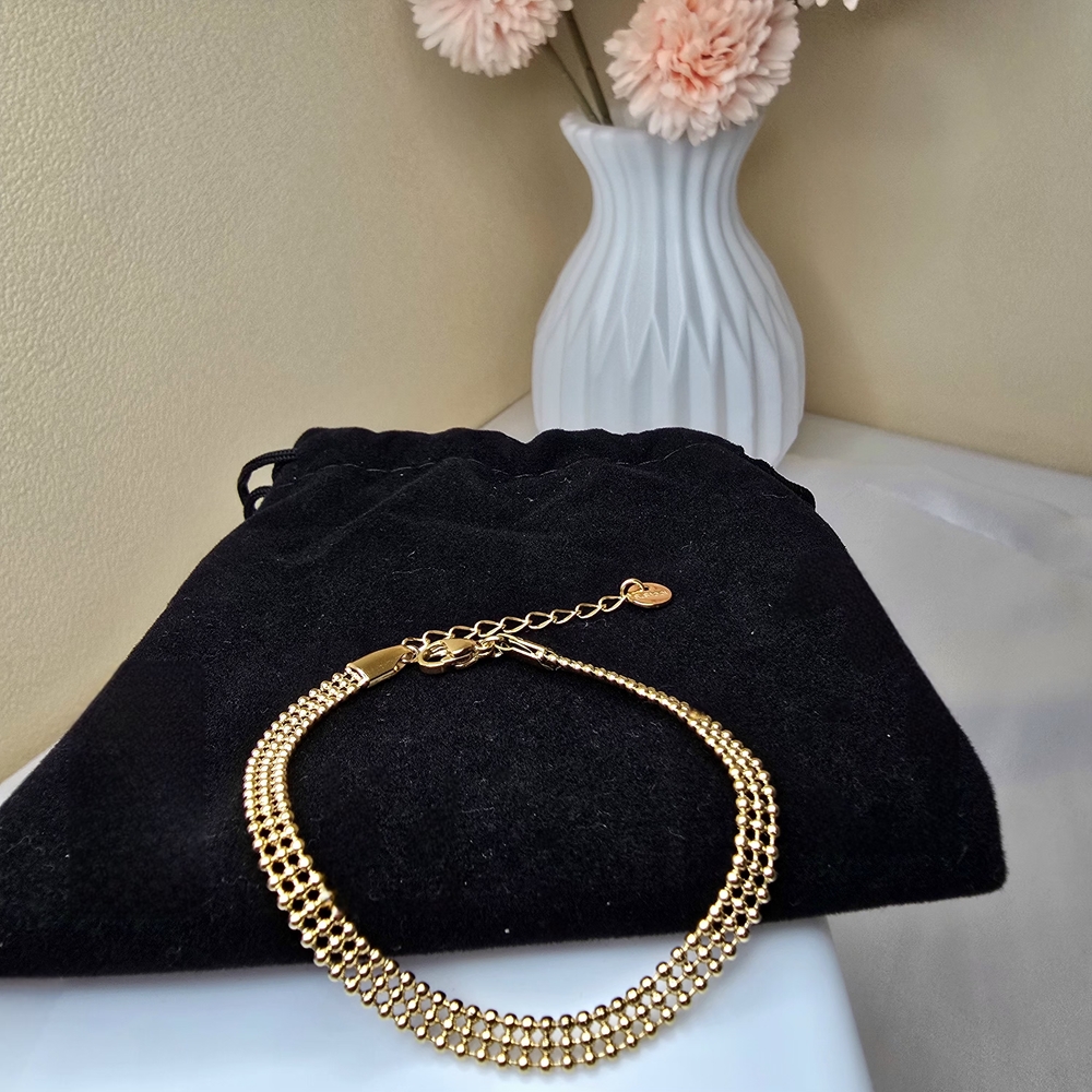 🏷NEW 18K‎ Gold-plated Triple Strand Gold Bracelet